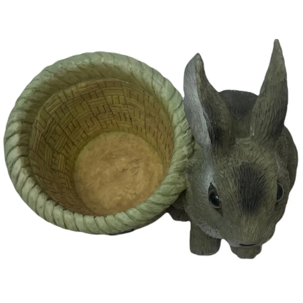 Vintage Rabbit Pot Planter Indoor Outdoor Resin Primitive Rustic Cottage Core